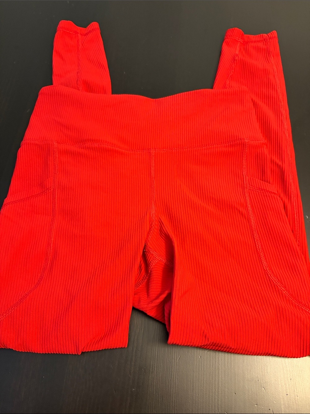 Old Navy Women’s Ribbed High-Waist Leggings in Red